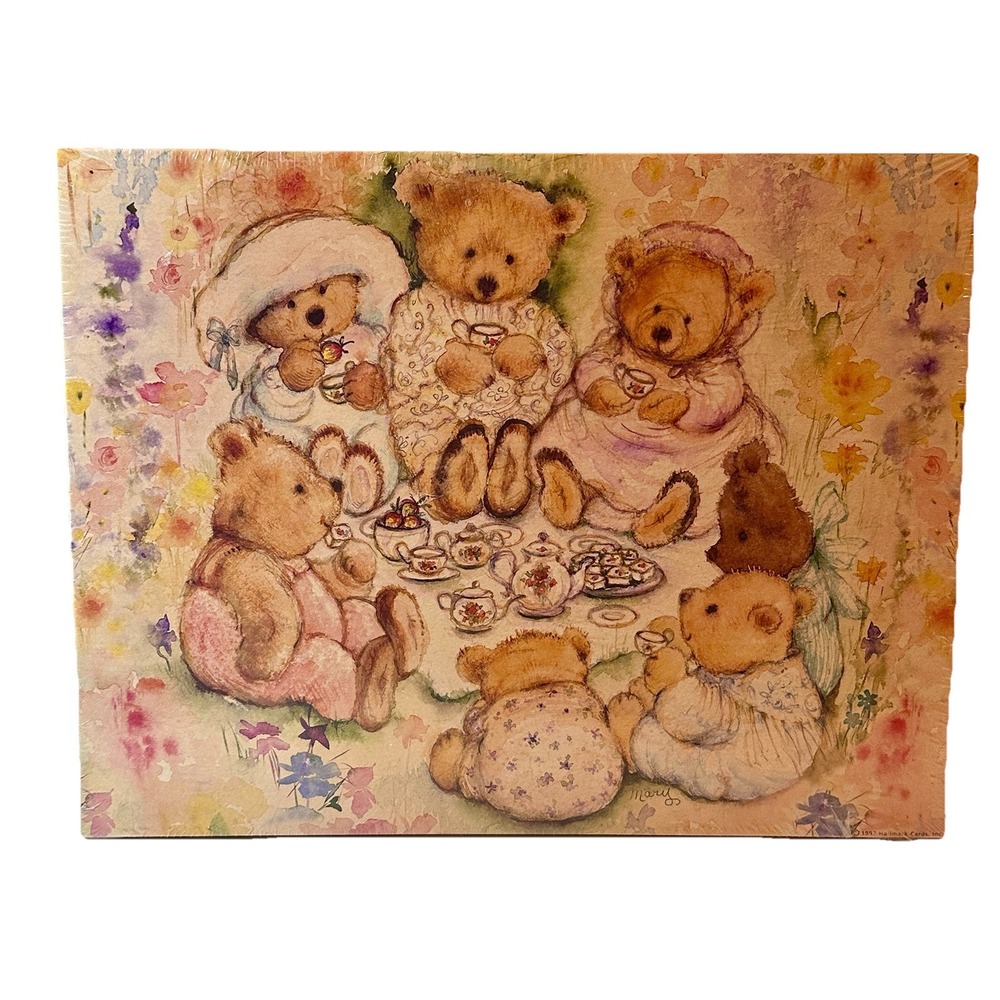 Vintage Springbok Hallmark Puzzle Mary's Bears Tea Party Picnic 500 PCS NIB‎